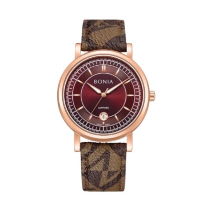 Bonia Classic BNB10875-1542 Brown Leather Strap Men Watch